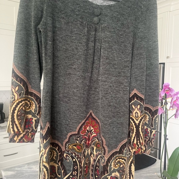 ARYeh BOHO 🌻HIPPY KNIT MID HIP 🌻DRESS 🌻SIZE SMALL stunning fall colours🌻 - Picture 5 of 17